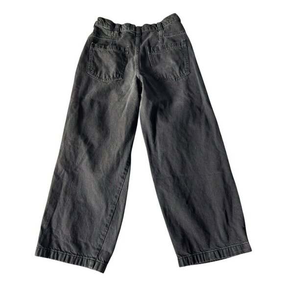 Free People We The Free Twin Flame Mid Rise Cropped Wide Leg Black Jeans Sz 26 - Picture 3 of 10